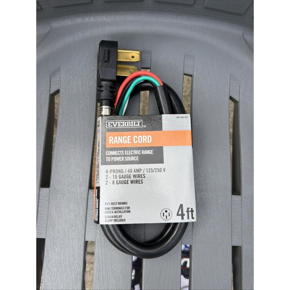 Everbilt 4 ft. 4-Prong 40 Amp Range Cord 1004 078 427 New Fast Shipping